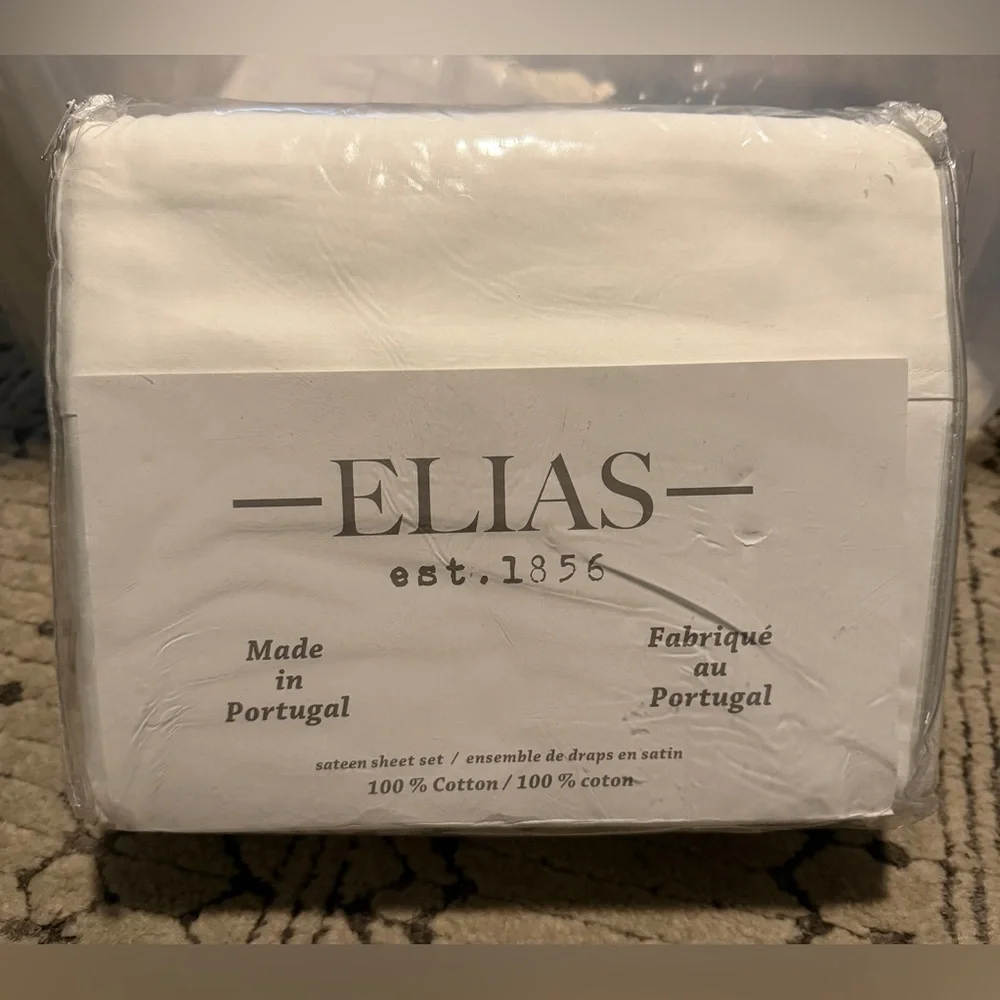 NIP Elias Made In Portugal White‎ 100% Cotton Sateen KING Sheet Set